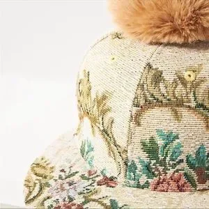 Anthropologie Tapestry Pommed Brocade Baseball Cap Floral Print in Brocade 5 Panel Baseball Cap – David and  main image 3